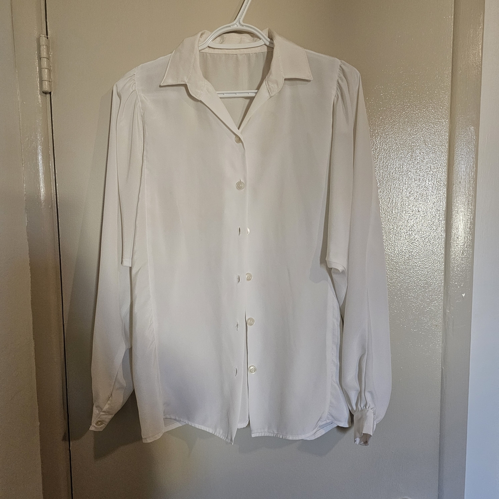 Elegant White Women's Button Down Shirt